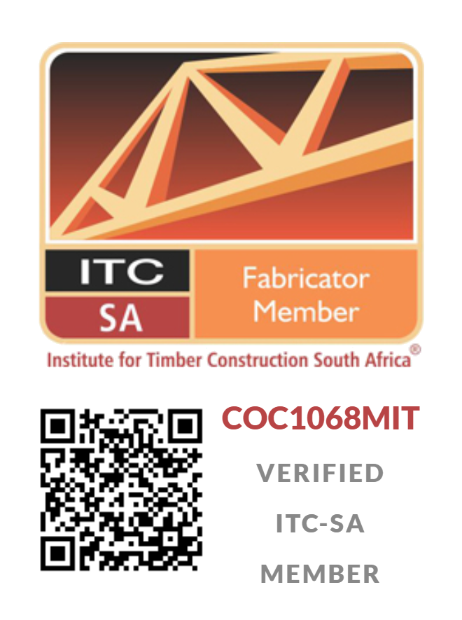 ITC-SA Fabricator Member, certificate COC1068MIT. Institute for Timber Construction South Africa