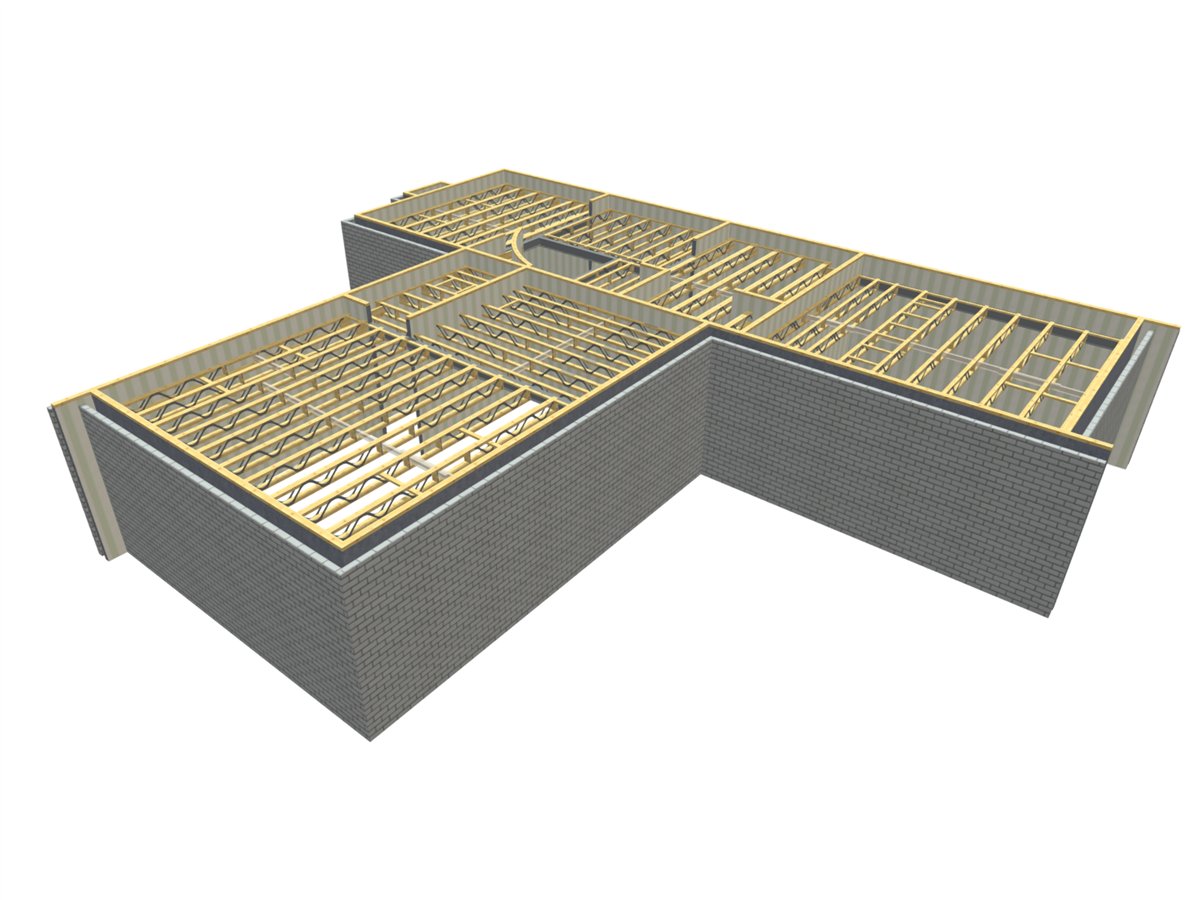 Posi-Joist floor system laid out across a house plan