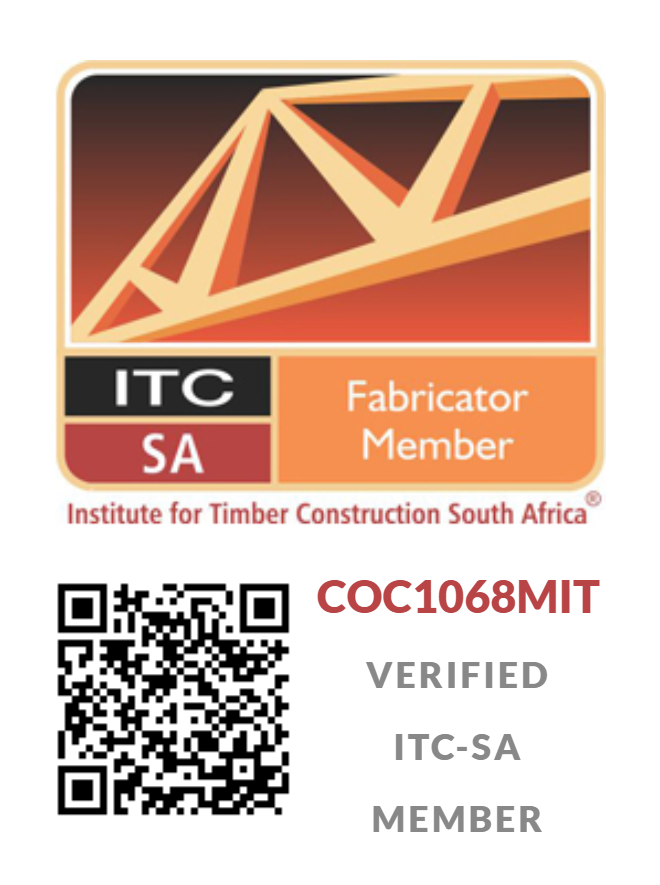 ITC-SA Fabricator Member, certificate COC1068MIT. Institute for Timber Construction South Africa